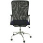PIQUERAS Y CRESPO Silla Minaya con brazos abatibles, malla negra y asiento azul
